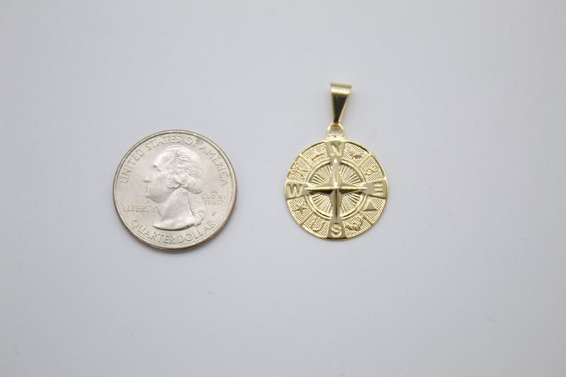 Gold Compass Pendant, Compass Jewelry Gift For Her-1