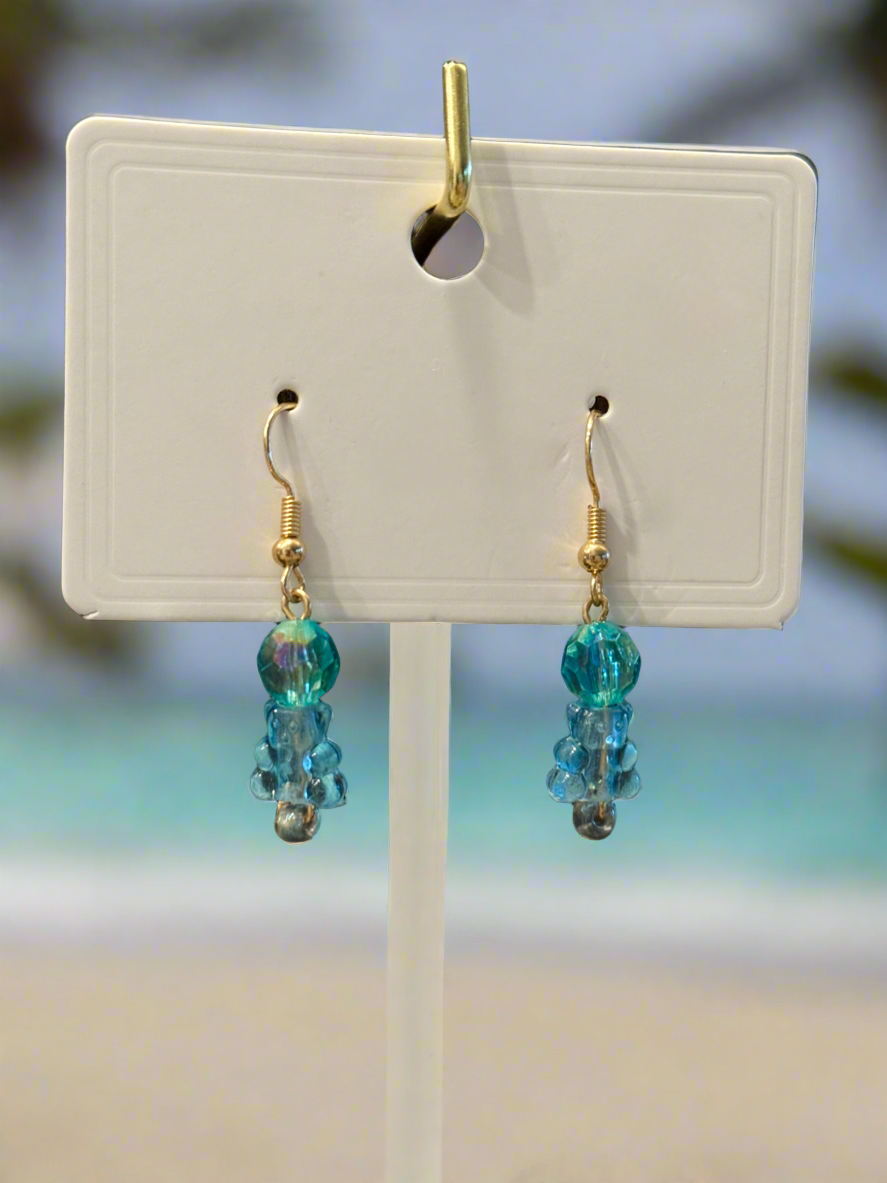 Coastal Aura – Aqua gummy bear Dangle Earrings