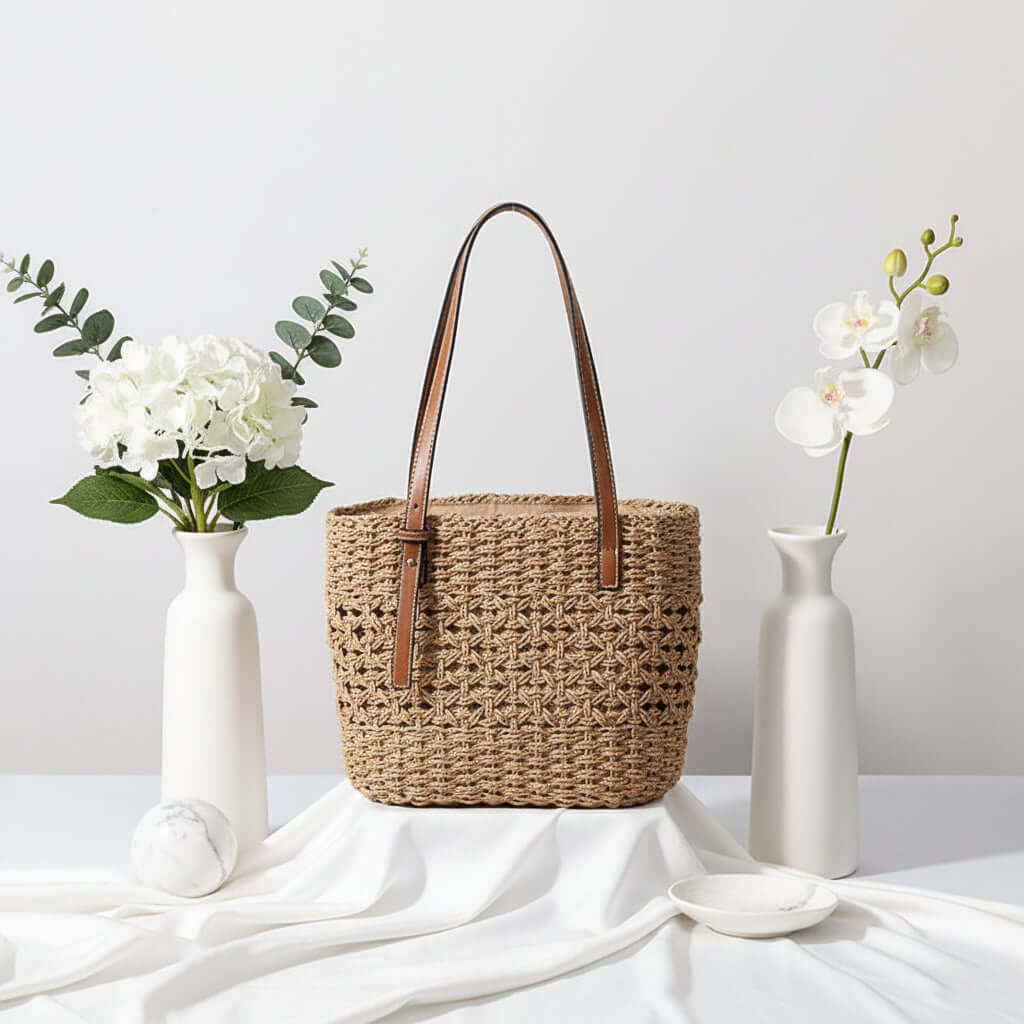 Straw Beach Bag For Women Handmade-5