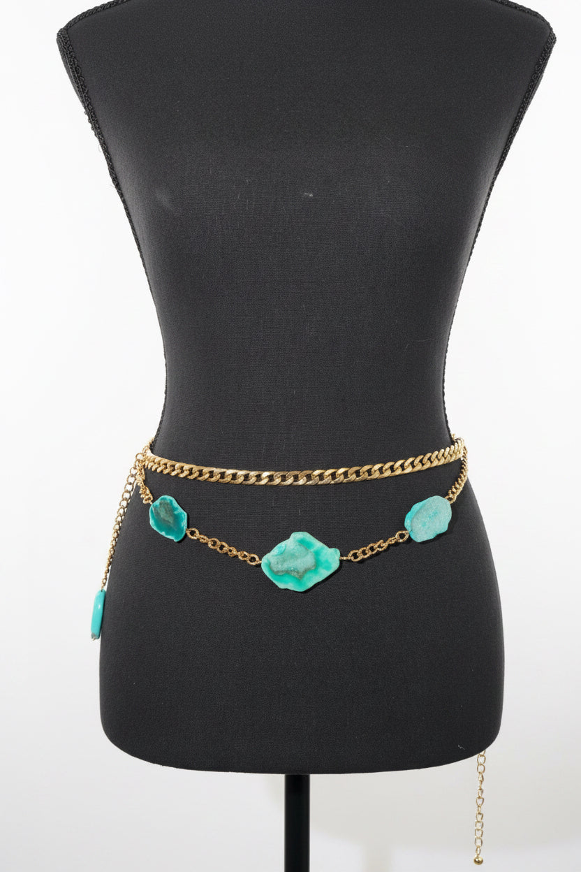 Turquoise Cascade Waist Chain