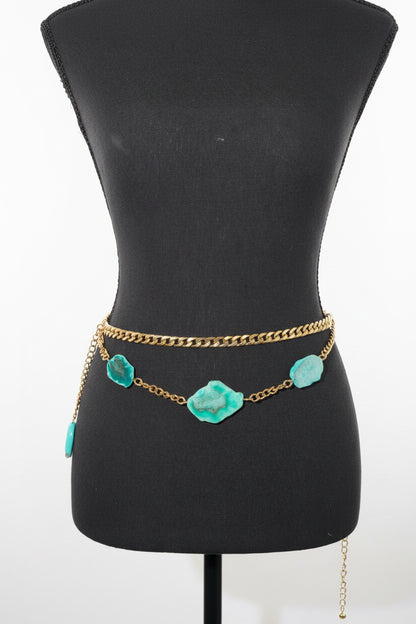 Turquoise Cascade Waist Chain