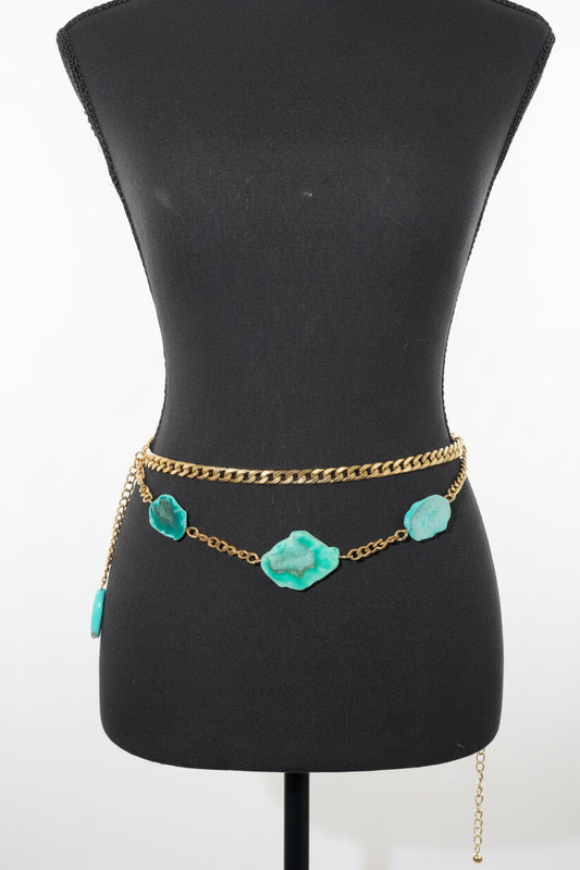 Turquoise Cascade Waist Chain