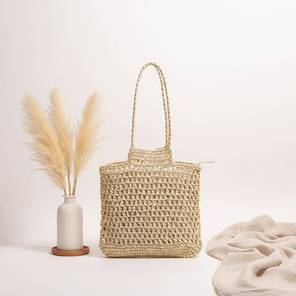 Hollow out straw beach bag Vacation Beach Bag Shoulder Bag-2