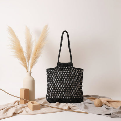 Hollow out straw beach bag Vacation Beach Bag Shoulder Bag-6