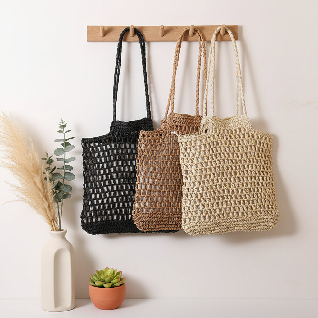 Hollow out straw beach bag Vacation Beach Bag Shoulder Bag-1
