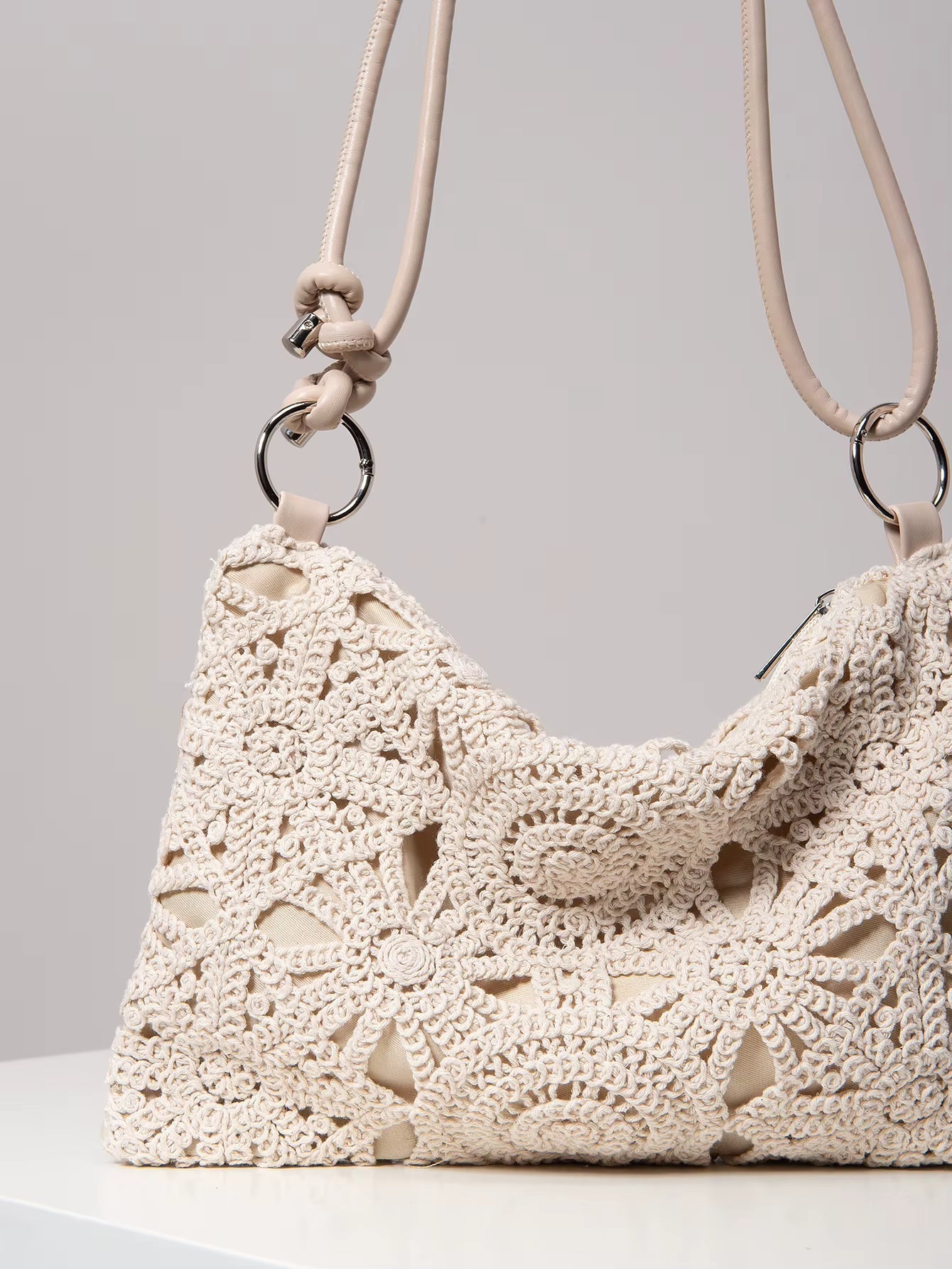 Boho Crochet Floral Shoulder Bag-0