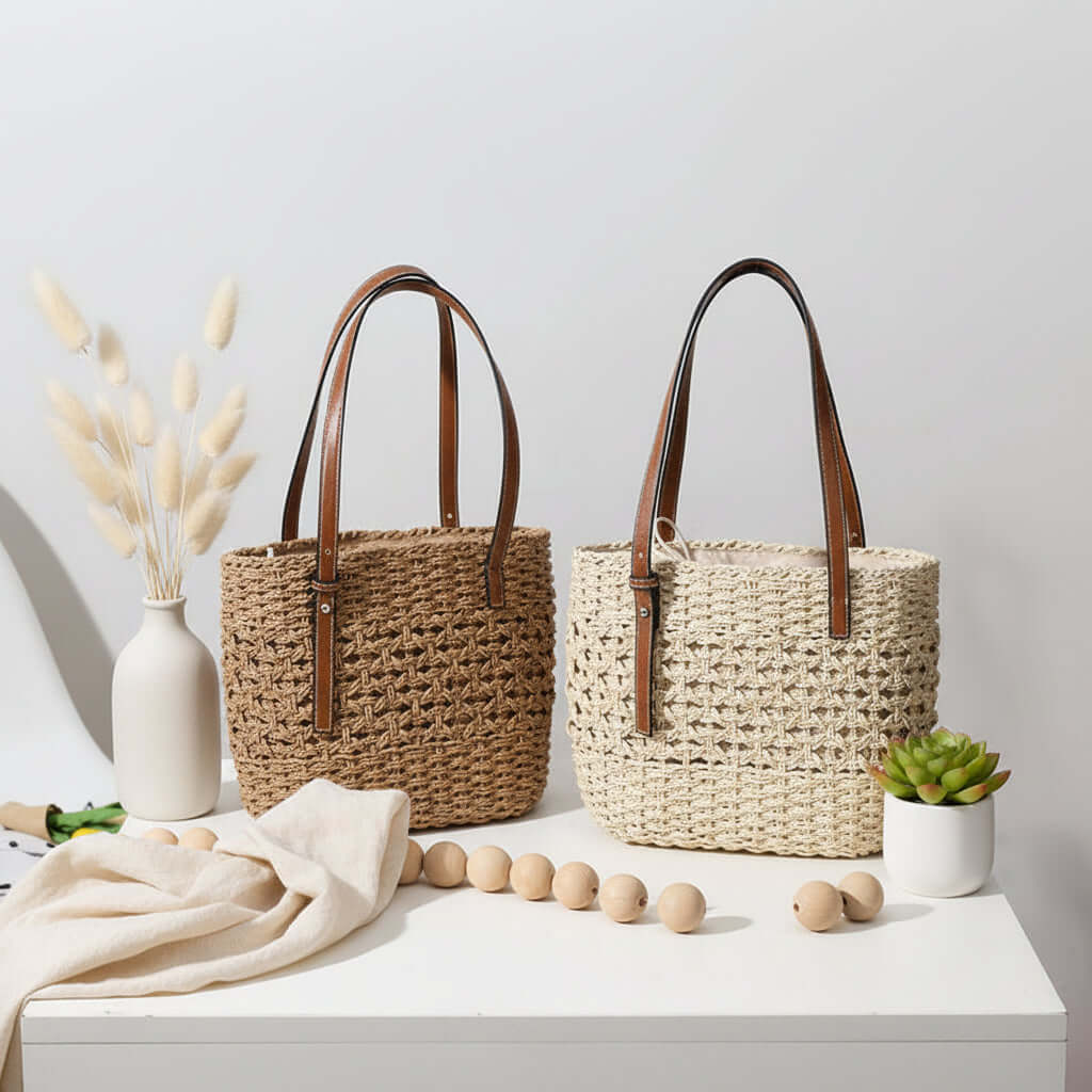 Straw Beach Bag For Women Handmade-3
