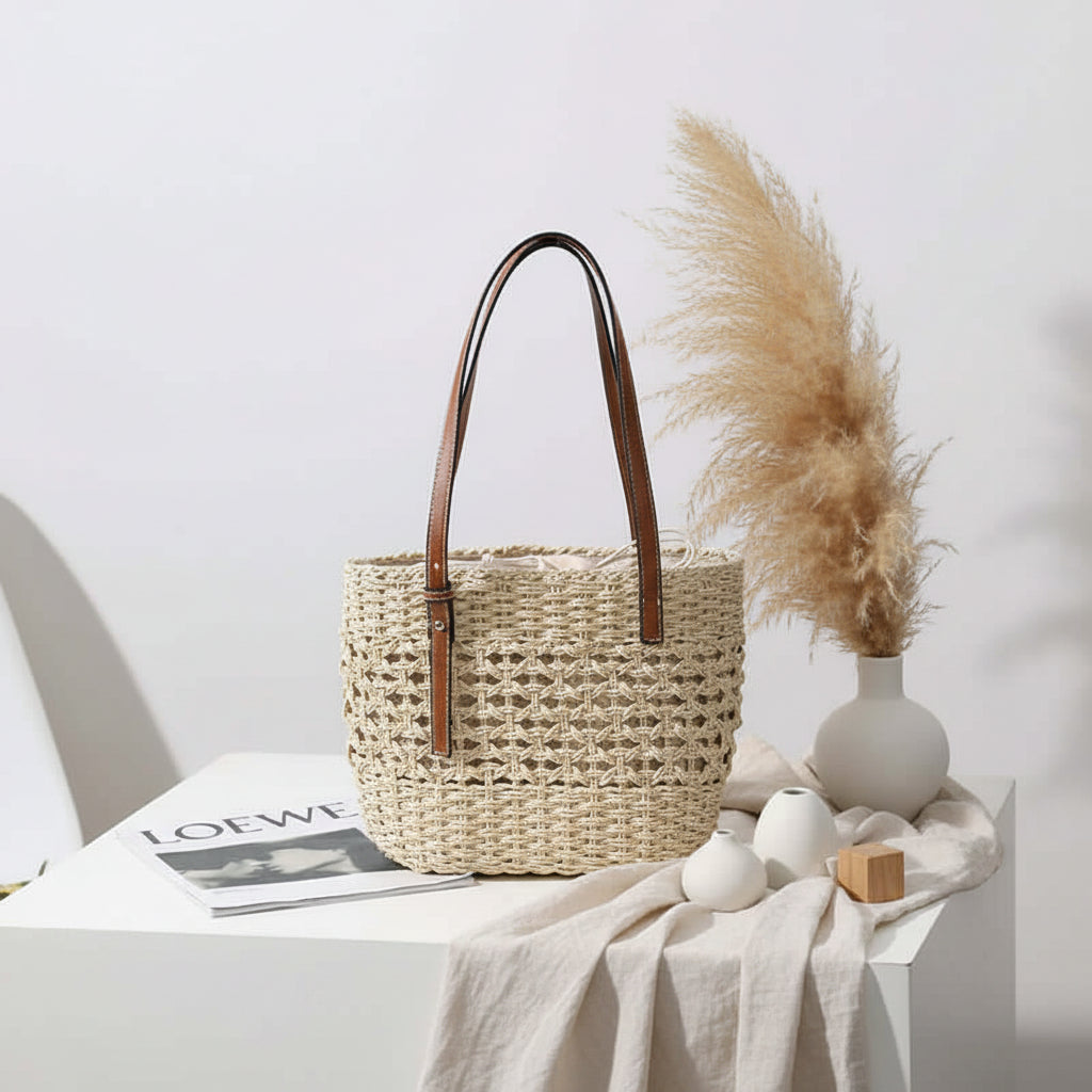 Straw Beach Bag For Women Handmade-4